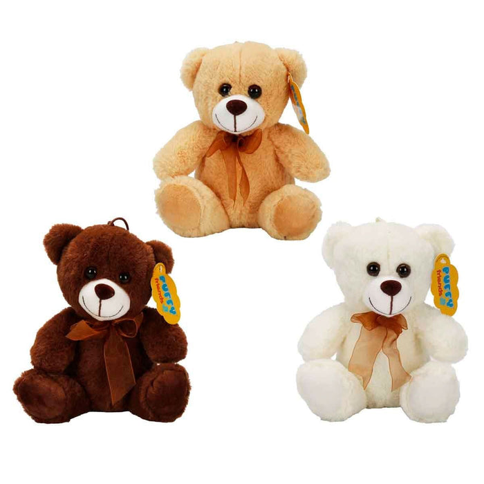 0998 SUN-JHN-PFF-SK PELUŞ AYI OTURAN KURDELELİ 21CM 2R - Toyz Show - 