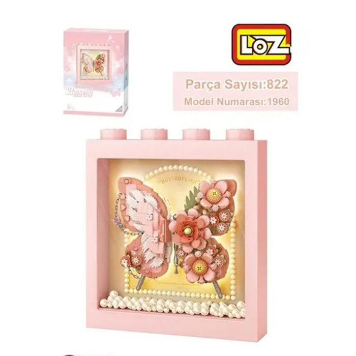LZ-1960 LOZ PEMBE KELEBEK ÇERÇEVE 822 PARÇA BLOCK OYUNCAK - Toyz Show - 