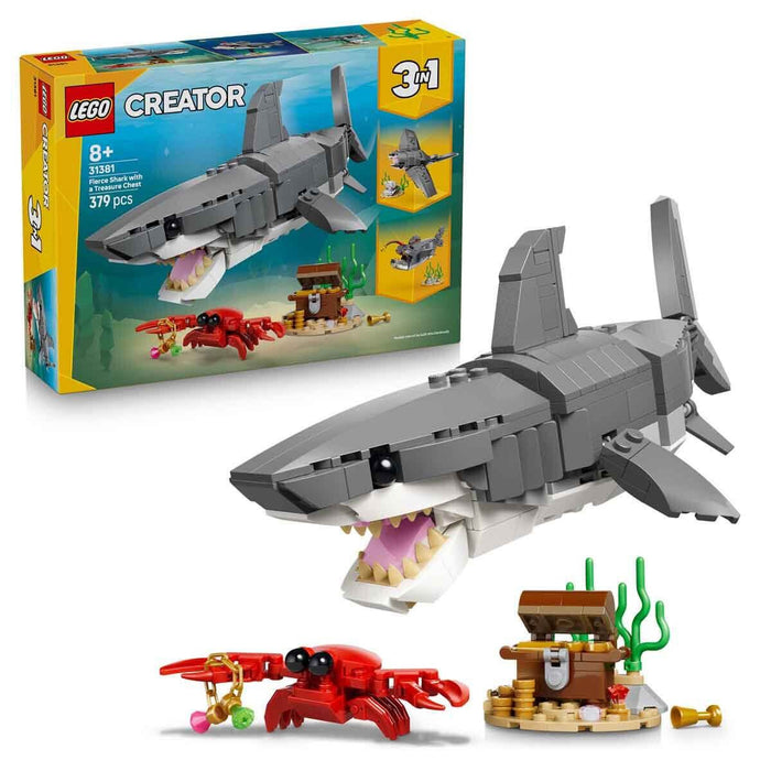 31381 Lego Creator 3in1 Acımasız Köpek Balığı ile Hazine Sandığı 379 parça +8yaş - Toyz Show - 