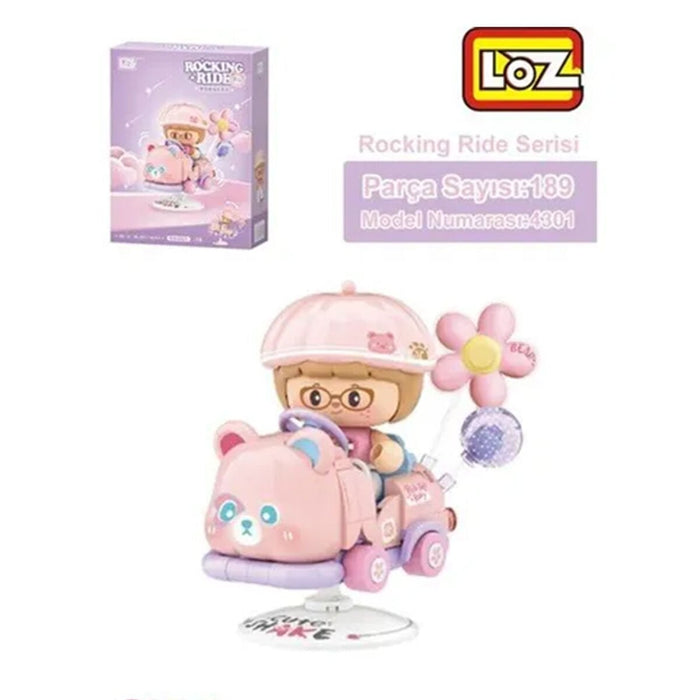 LZ-4301 LOZ PEMBE AYI SALLANMA SÜRÜŞÜ 189 PARÇA BLOCK OYUNCAK - Toyz Show - 