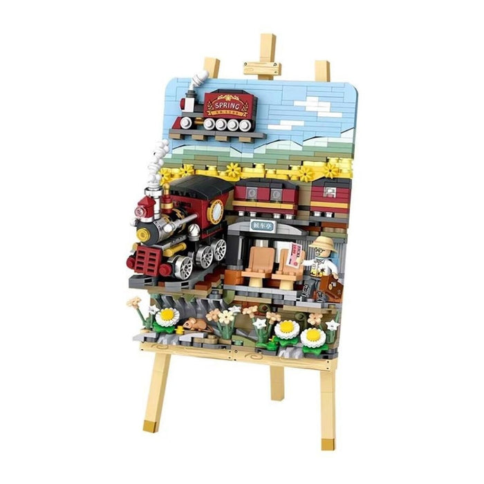 LZ-1296 LOZ TREN İSTASYONU AHŞAP BOYAMA 758 PARÇA BLOCK OYUNCAK - Toyz Show - 
