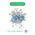 LZ4127 LOZ MAVİ ARABALI ÇİÇEKLER 624 PARÇA BLOCK - görsel 2