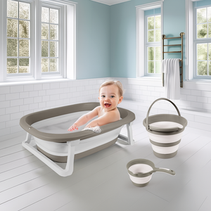 7273 KATLANABİLİR ÜÇLÜ BEBEK BANYO SETİ STONE GRİ - Toyz Show