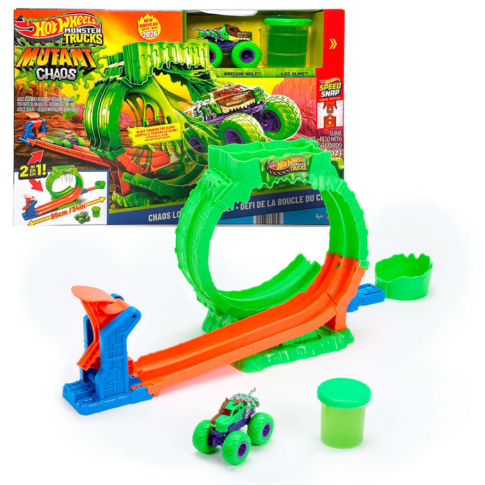 JMK91 Hot Wheels Monster Trucks Mutant Kaosu Çemberde Yarış Oyun Seti - Toyz Show - 