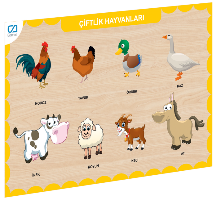 CAAHS-3211 CA GAMES AHŞAP ÇİFTLİK HAYVANLARI BUL-TAK - Toyz Show - 