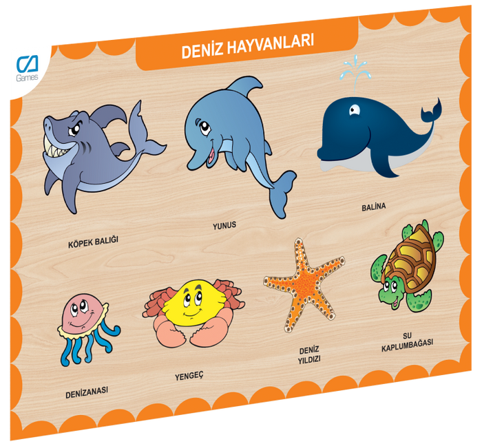CAAHS-3212 CA GAMES AHŞAP DENİZ HAYVANLARI BUL-TAK - Toyz Show - 