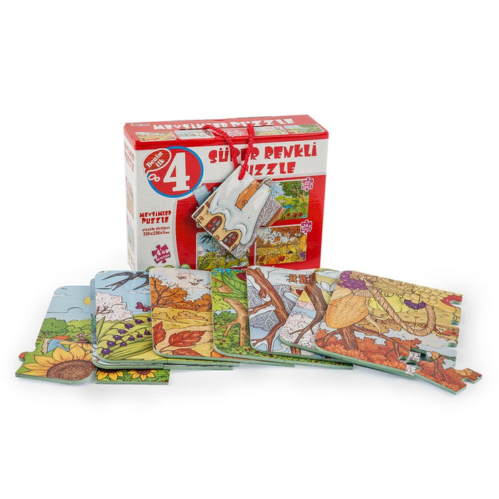 2488  MEVSİMLER SÜPER RENKLİ PUZZLE 4LÜ - Toyz Show - 