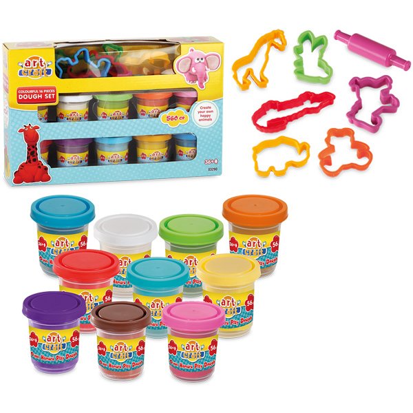 03290 Art Craft 16 parça HAMUR SETİ-RENGARENK / 560 gr - Toyz Show - 