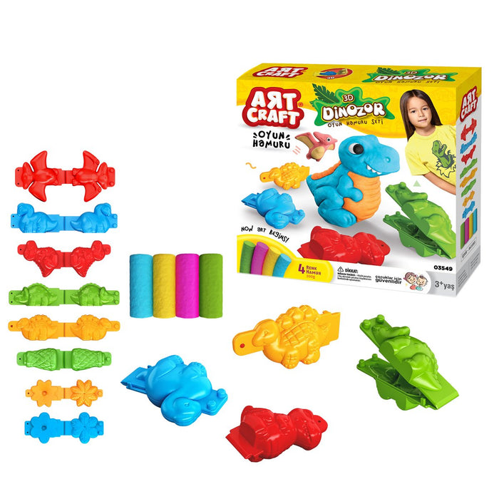 03549 3D DİNAZOR HAMUR SET 200GR - Toyz Show - 