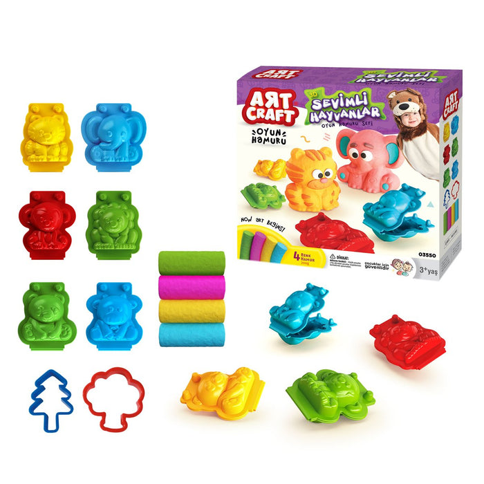 03550 3D HAYVANLAR HAMUR SET 200GR - Toyz Show - 