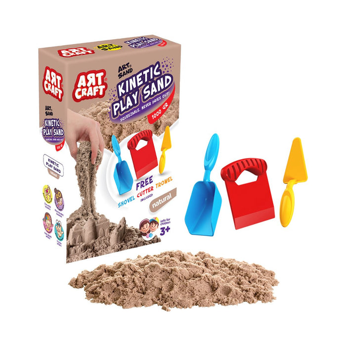 03690  Aksesuarlı Naturel Kinetik Oyun Kumu 1000 gr -Dede - Toyz Show - 
