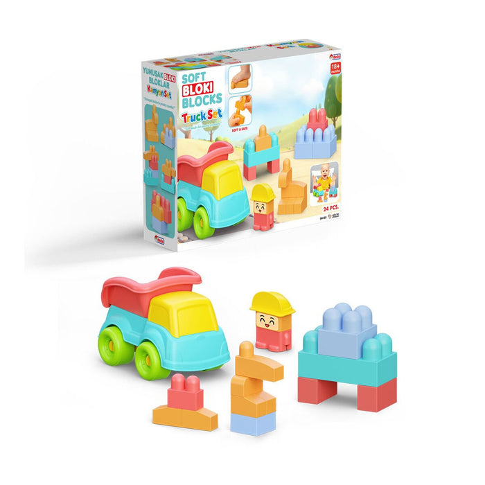 04123 YUMUŞAK BLOKİ BLOKLAR KAMYON SET 24 PARÇA - Toyz Show - 