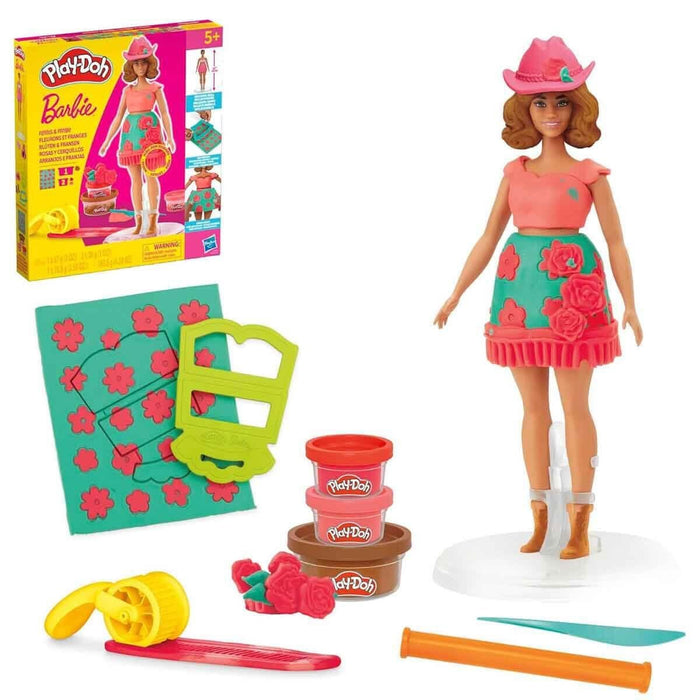 G1360 Play-Doh Barbie Çiçek Desenleri ve Püsküller Hamur Oyun Seti +3 yaş - Toyz Show - 