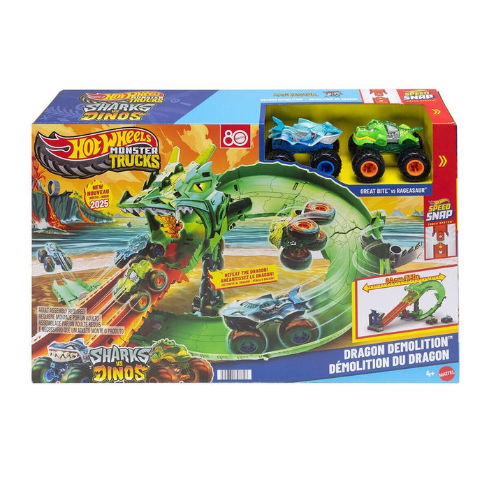 JFR06 Hot Wheels Monster Trucks  Sharks vs. Dinos Ejderha Yok Edici - Toyz Show - 