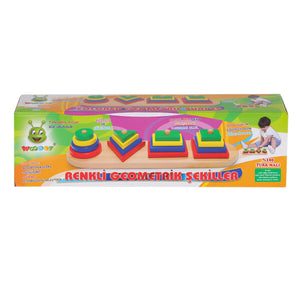 KR006 Woodoy Renkli Geometrik Şekiller -Karsan  Oyuncak - Toyz Show