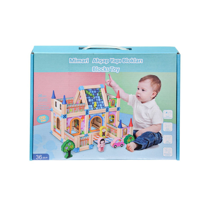 KZL-2102102 Ahşap Mimari Yapı Blokları 128 Parça - Toyz Show - 