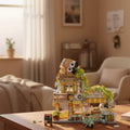 LZ-1382 LOZ KÜÇÜK AYI KAFE ÇİÇEKÇİ PONDA ÇAY EVİ 1077 PARÇA BLOCK OYUNCAK - görsel 4