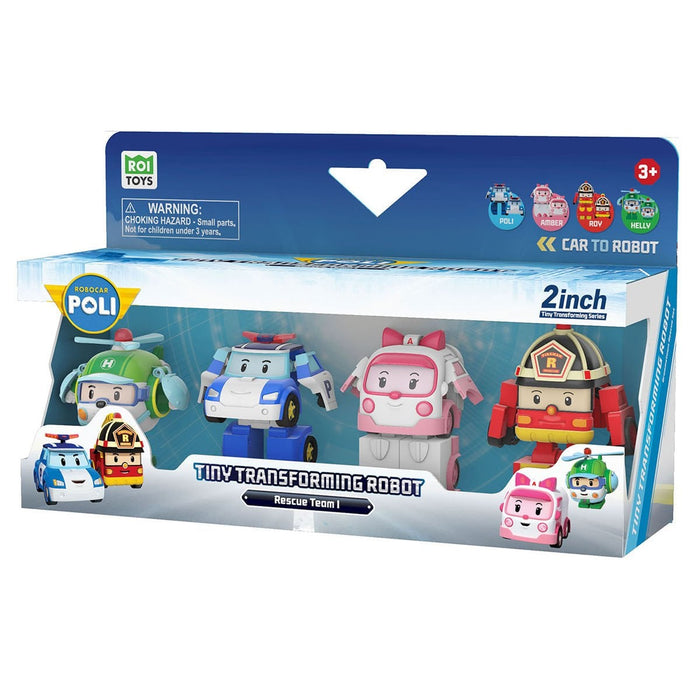 POLI MRT-674 Robocar Poli Mini Transforming Kasabanın Kurtarma Araçları 4lü Set - Toyz Show - 