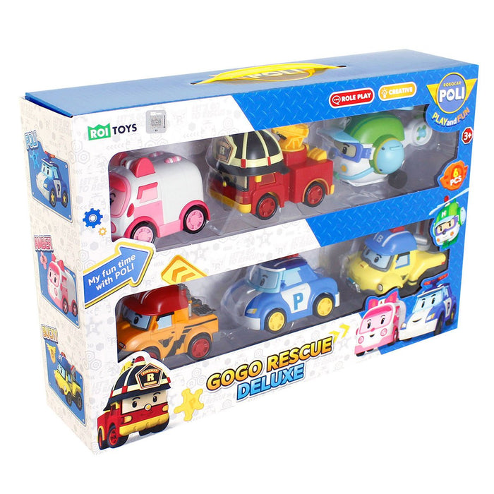POLI ZR-914 Robocar Poli Gogo Rescue Deluxe 6 Lı Set - - Toyz Show - 