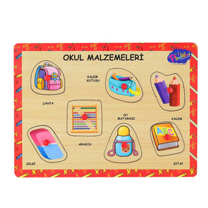 ONY-196-197 Ahşap Tutmalı Okul Malzemeleri -Onyıl Oyuncak - Toyz Show