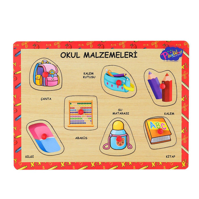 ONY-196-197 Ahşap Tutmalı Okul Malzemeleri -Onyıl Oyuncak - Toyz Show - 