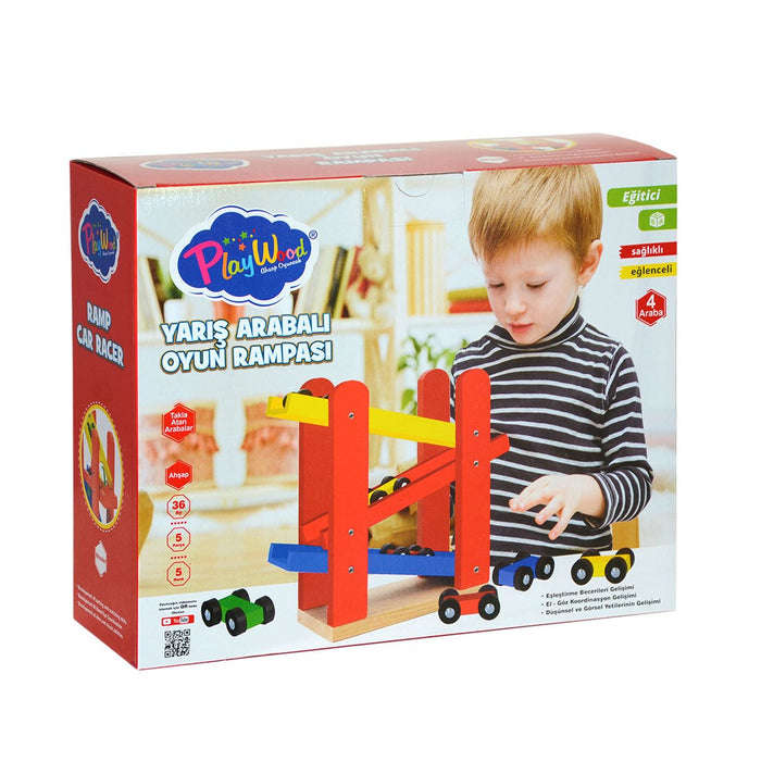 ONY-382 PlayWood  Ahşap Yarış Arabalı Oyun Rampası-Onyıl - Toyz Show - 