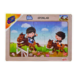 ONY-85-86-87-88 Ahşap Eğitici Puzzle Sporlar -Onyıl - Toyz Show