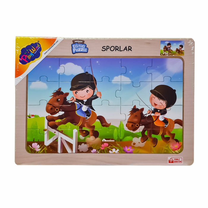 ONY-85-86-87-88 Ahşap Eğitici Puzzle Sporlar -Onyıl - Toyz Show - 