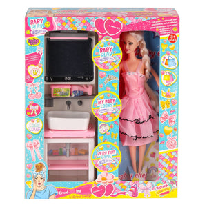OYD-02390 Bebek ve Aynalı Lavabo Oyun Seti -Oydaş Oyuncak - Toyz Show