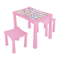 03 493 STORY İKİ TABURELİ MASA (PEMBE) - görsel 1