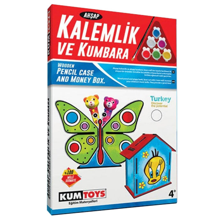 5304 Ahşap Kalemlik ve Kumbara Seti - Toyz Show - 