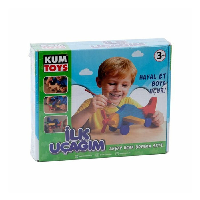 KM5869 KUMTOYS İLK UÇAĞIM AHŞAP BOYAMA SETİ - Toyz Show - 