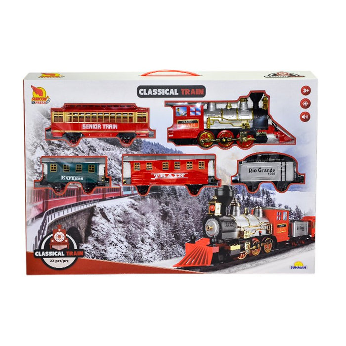 1553 Klasik Tren Seti Sesli ve Işıklı 22 Parça - Toyz Show - 