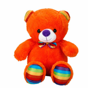 2962 Oturan Kurdeleli Renkli Peluş Ayı 30 cm -Sunman - Toyz Show