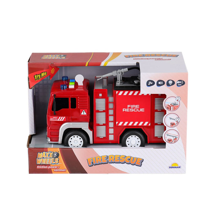 3150 Maxx Wheels Sesli ve Işıklı Su Fışkırtan İtfaiye Aracı 20 cm - Toyz Show - 