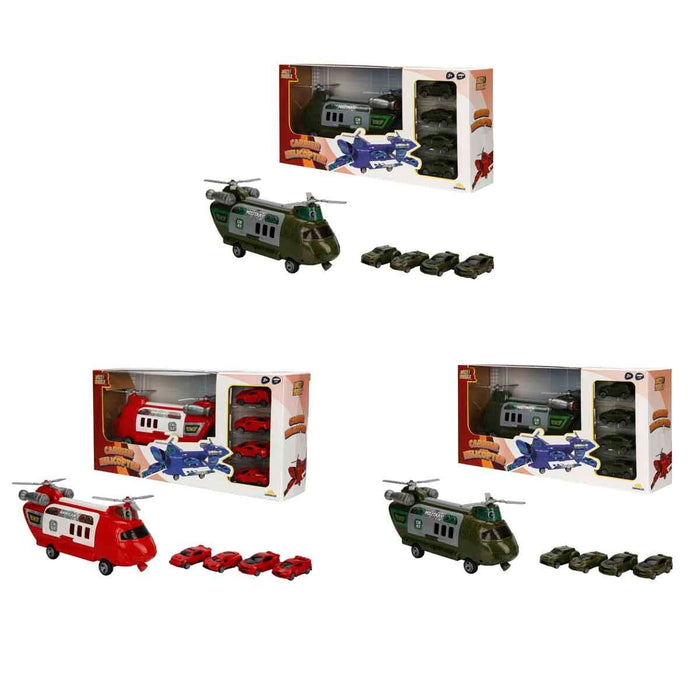 4782 SUN-RYL-MXX-GARAJ SET POLİS AMBULANS ASKER TAŞIYICI HELİKOPTER ARB 3R - Toyz Show - 