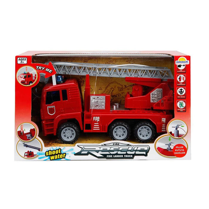 66110 Maxx Wheels Sesli ve Işıklı Su Fışkırtan İtfaiye Aracı 24 cm - Toyz Show - 