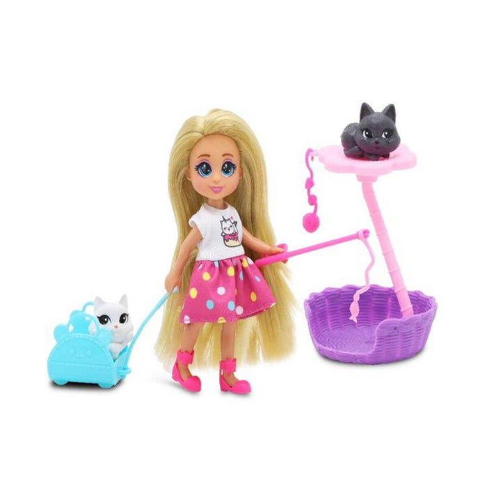 81125 SUN-FNV-MNK-F-DREAMEEZ MİNİ BEBEK VE KEDİ SETİ - Toyz Show - 
