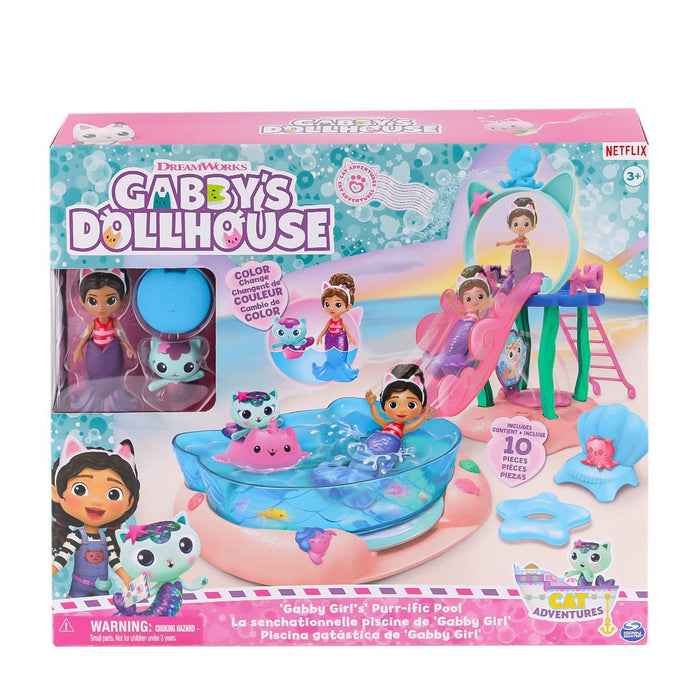 6067878 Gabbys Dollhouse Gabby ve Mercat Purr-ific Havuz Oyun Seti - Toyz Show - 
