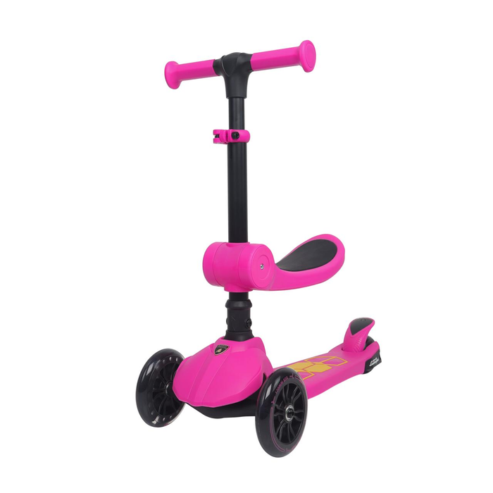 L52IN1-P LAMBORGHİNİ LİSANSLI KATLANIR OTURAKLI IŞIKLI SCOOTER PEMBE - Toyz Show - 