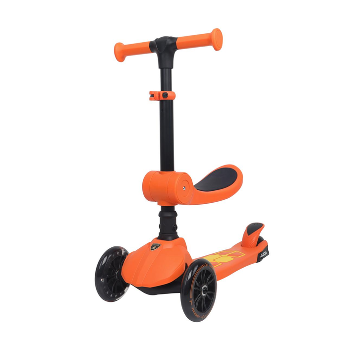 L52IN1-O LAMBORGHİNİ LİSANSLI KATLANIR OTURAKLI IŞIKLI SCOOTER TURUNCU - Toyz Show - 