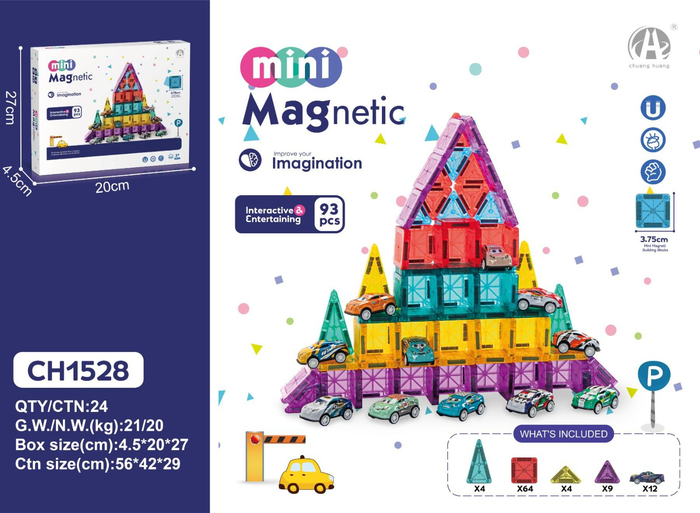 CH1528 3.75CM Mini Magnetic Blok 93 PCS - Toyz Show - 
