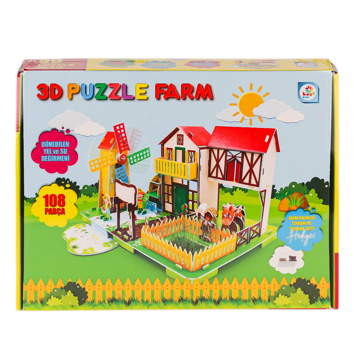 LC0115 3D Boyutlu Çiftlik Puzzle -Laçokids - Toyz Show - 