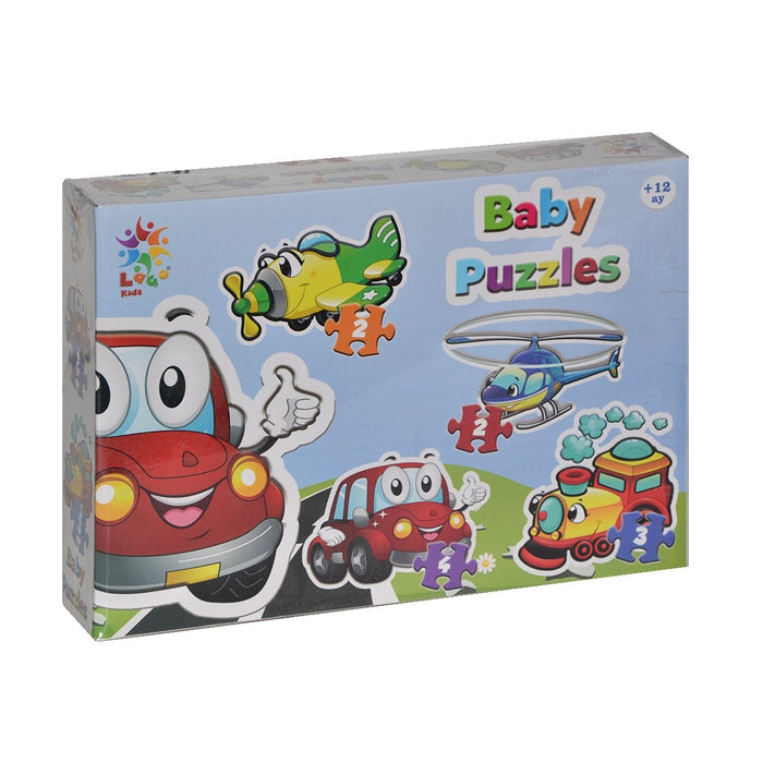 LCBYB003 Laço Kids Baby Puzzles - Taşıtlar / 2+2+3+4 Parça Puzzle / +1 yaş - Toyz Show - 