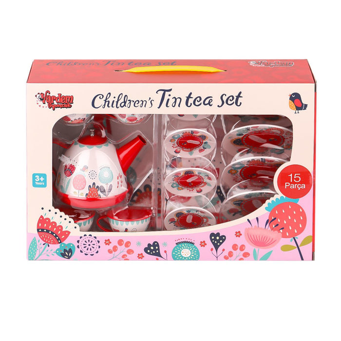 998A-998B Çiçek Desenli Metal Çay Seti 15 Parça -Vardem Oyuncak - Toyz Show - 