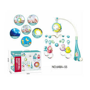 BIB-648A-55 -Vardem Işıklı Müzikli Kumandalı Mavi Bebek Dönencesi - Toyz Show