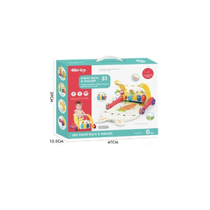 BIB6016- Vardem Piyanolu Bebek Yürüteci ve Tavşan Desenli Kırmızı Oyun Halısı  2 in 1 - Toyz Show