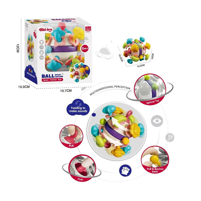 BIB6034-Vardem 6 in 1 Diş Kaşıyıcılı Bebek Topu - Toyz Show - 