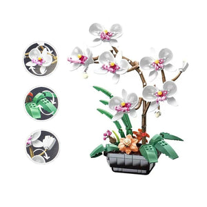 JK29012 JAKİ BEYAZ ORKİDE SAKSIDA 581 PARÇA BLOCK OYUNCAK - Toyz Show