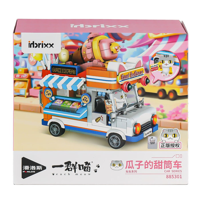P885301 PANLOS Brick - One Meow Serisi -  Guazi'nin Dondurma Arabası 723 Parça Yapım Seti - Toyz Show - 